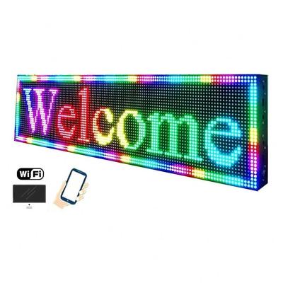 China Indoor Programable scrolling led moving message sign full color P10 wifi control led display sign indoor dot matrix Led display for sale