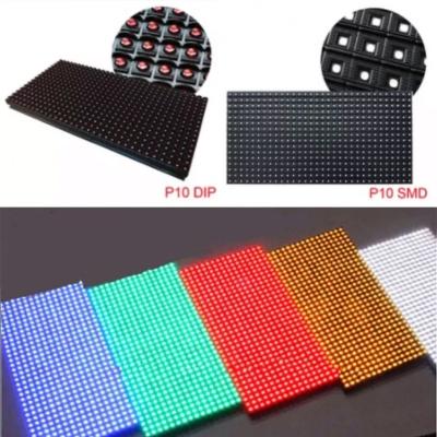 China Indoor Waterproof single color P10 led module DIP SMD red white yellow green blue IP65 outdoor LED panel running text led display for sale