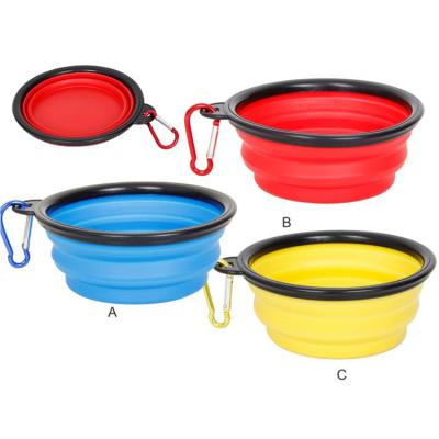 China Hot Selling Amazon Viable Collapsible Dog Bowl Collapsible Expandable Cup Dish For Cat Food Water Feeding Portable Pet Travel Bowl for sale