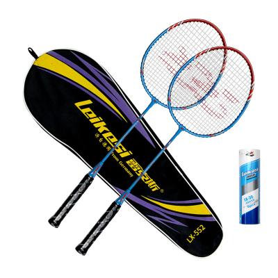 China Eastic & Leikesi LX-552 Durable high quality iron alloy sport badminton rackets couple set for beginner practice racket for sale