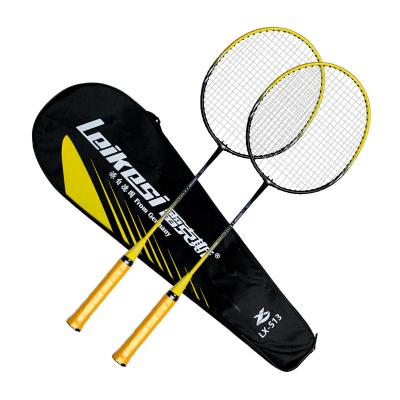 China Eastic & Leikesi LX-513 iron alloy durable badminton racket set beginner youth training badminton outdoor sport racket for sale