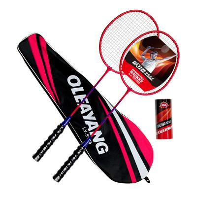 China Eastic & Leikesi LX-5125 iron badminton racket player durable red badminton rackets set suitable for adults kids beginner for sale