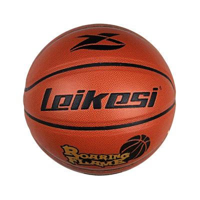 China Official Youth Size 6# Leikesi PU Size 6 Basketball Ball Brown Woman Indoor Outdoor Training Basketball Game for sale