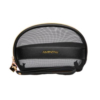 China Wholesale Mesh Cosmetic Clear Handbag Bag Design Fashion Shell Portable Beauty Pouch Bag for sale