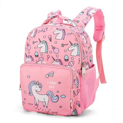 China Pink Purple Printing Cute Children's Kindergarten Bags Waterproof Kid School Girl Backpack Schoolbag Girls for sale