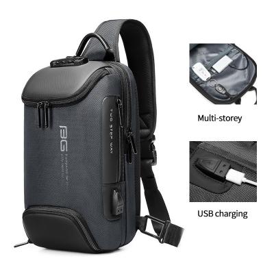 China Factory new design usb men fashion travel waterproof portable men shoulder crossbody sling bag for sale