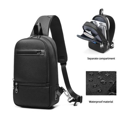 China OEM ODM Lightweight Waterproof Crossbody Bag Mens Sling Backpack With Usb Port for sale