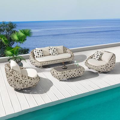 China Traditional Rattan Sofa Sets Outdoor Garden Furniture Sewing Garden Buckle Outdoor Sofa for sale