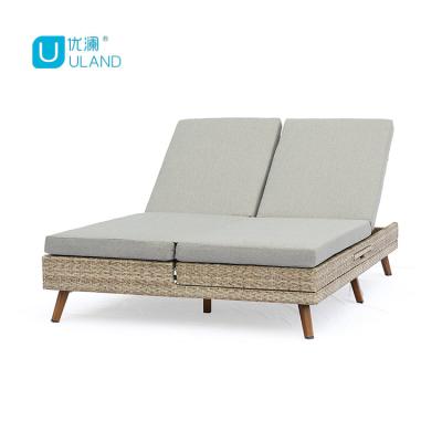 China Uland Modern Outdoor Pool Chairs Modern Sun Sofa Hotel Rattan Furniture Sun Sofa Convertible for sale