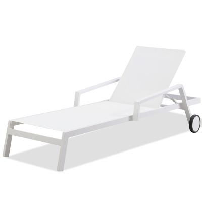 China Modern Uland Pool Chairs Modern Sun Lounger Hotel , Alum Textyline Sun Lounger Chair for sale