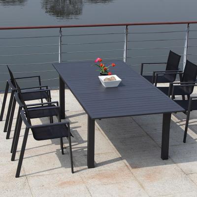 China Uland Garden Furniture Outdoor Dining Table Furniture Full Alum All Weather Extendable Outdoor Table for sale