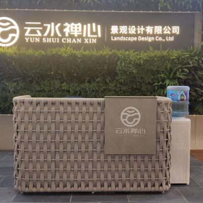 China Outdoor Modern Rope Front Desk Reception Convertible Furniture Garden Sewing Reception Counter Office Fashion Rope Buckle for sale