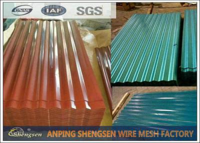 China PPGI Corrugated Corrugated Steel Sheets , Metal Roofing Sheets 0.15 - 1.0mm Thickness for sale