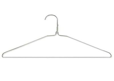 China 16 Inches Laundry Galvanized Wire Hangers , Metal Suit Hangers White Colors for sale