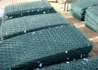 China Cesta duradera de Gabion del muro de contención de la malla de alambre de los colores verdes del Pvc para el río en venta