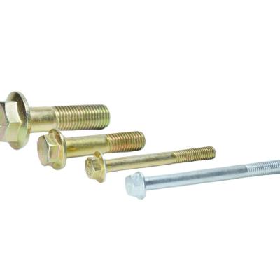 China Handan Factory Supply Gold Steel Bolts, ZP, Galvanized Bolts DIN6921, Hex Hexagon Flange Bolts With Flange for sale