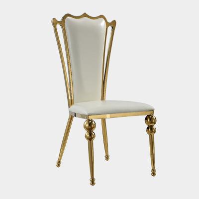 China (Size) PU leather chair gold stainless steel adjustable dining table and chair modern hotel restaurant ballroom stool for sale