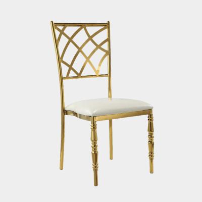 China Modern Dining Room Banquet Adjustable Light (Height) Light Gold Stainless Steel Luxury Leather Dining Chair Hotel Chair for sale