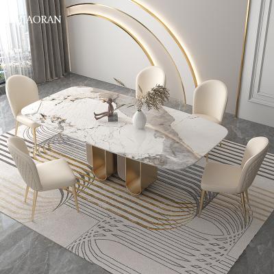 China Modern Clumped Luxury Metal Stone Dining Table Dining Table Apartments Dining Tables And Chairs for sale