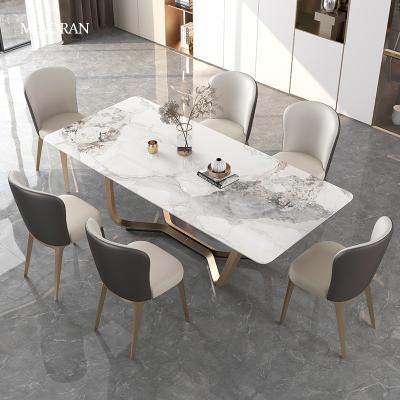 China Modern Rectangular Household Modern Dining Table Set Table And Chairs Dining Room Dining Table for sale