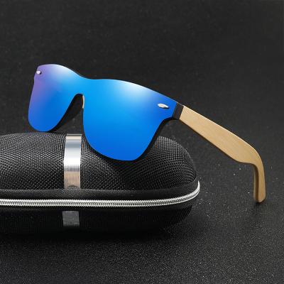 China 100% UV Protection Sunglasses Men Wooden Women 400 Fit Bamboo Women Men Reflect Sun Glasses Retro Masculino Oversized Handmade for sale