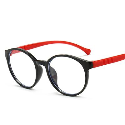 China Round Blocking Transparent Glass Children Anti Optical Frame Children Boy Girls Optical Blue Light Computer Glasses Reflective Glasses for sale