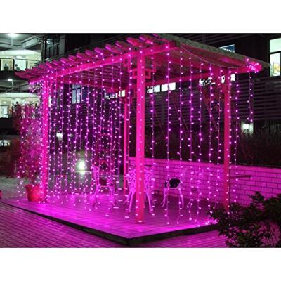 China Curtain 2m*3m 600leds led fairy curtain light indoor outdoor waterproof IP44 black PVC wire building decoration for sale