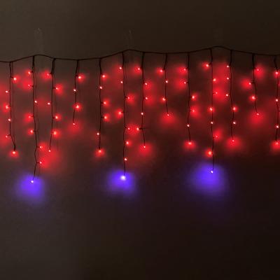 China String type 2m*0.9m multi color led icicle light warm white decorative fairy wedding backdrop string light for sale