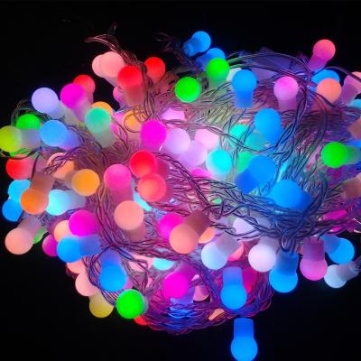 China Type PVC Cable String Transparent Color Changing Led String Christmas Lights 17.5mm Ball For Xmas Party Holiday Wedding for sale