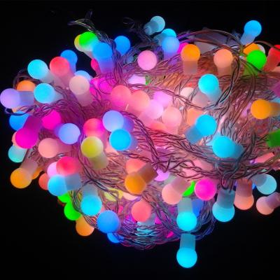 China String Type PVC Cable Connectable RGB Color Changing Led Globe String Lights 17.5mm Ball For Christmas Party Holiday Wedding for sale