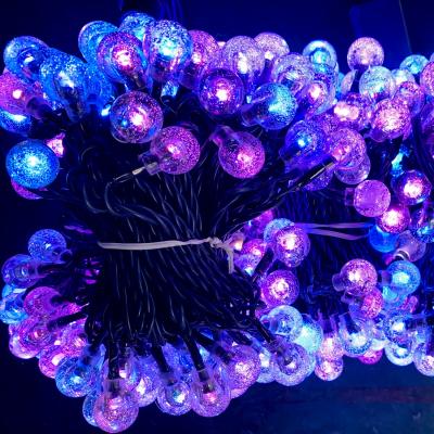 China 240V PVC Christmas Garland String Color Changing RGB Bubble Ball String Decorative Led Lights String For Xmas Party Holiday for sale