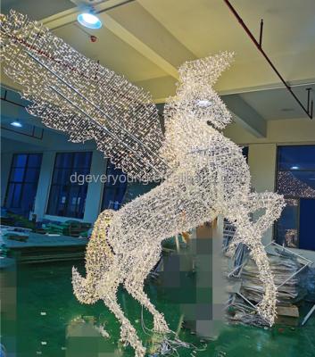 China 2021 IP67 3D Pattern Outdoor Waterproof Large Horse Pattern Lights Holiday Decorative Pattern Lights Shopping Mall for sale