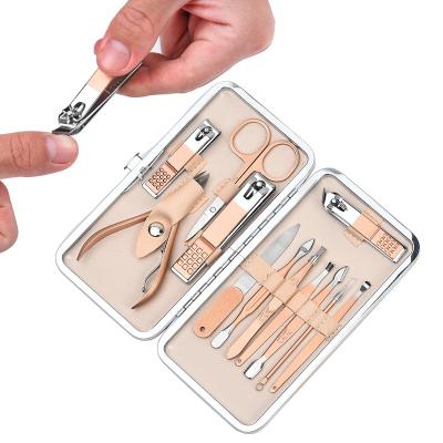 China Stainless+Reliable PU Leather Profession Stainless Steel Nail Cutter Clipper Set 2021 Manicure for sale