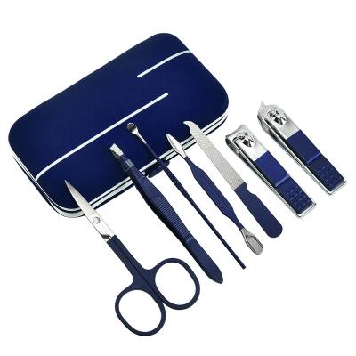 China Stainless + PU Leather Case High Standard in Quality Design Unique Finger Nail Cuticle Clippers Stainless Steel Manicure Set Grooming Kit for sale