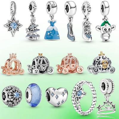 China New CLASSIC 925 Sterling Silver Charm 100th Anniversary Pendant Fits Original Pandora Fashion Women Gift Bracelet Charm Pumpkin Car for sale