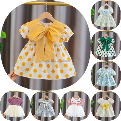 China Princess Cotton Casual Anti-wrinkle Summer Flower Lace Party Dress Up Baby Girls Round Neck Baby Sleeveless Kids for sale