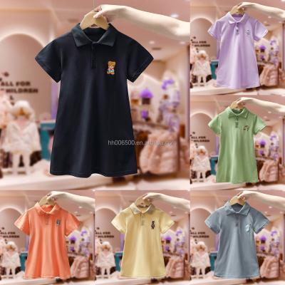 China wholesale Anti-wrinkle hot sale of new children's boutique clothing knee length design girl's minimalist chiffon dress for sale