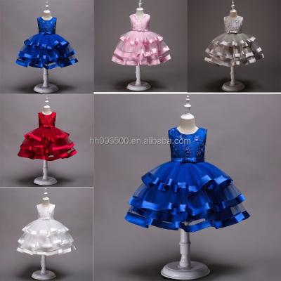 China New Fashion Anti-wrinkle Children Princess Girl Dress Lace Party Children's Wear Summer Baby Clothing Customization for sale