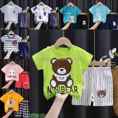 China New Chinese style boy's suit children's short-sleeved shirt cartoon children's two-piece casual children's boys clothing for sale