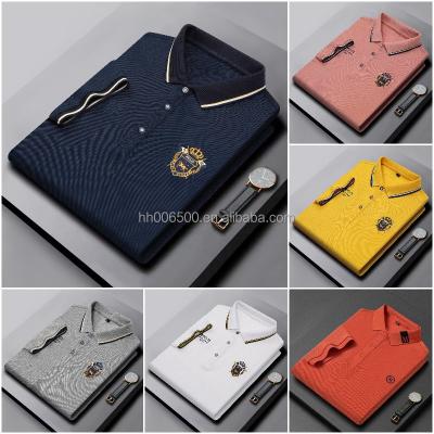 China wholesale New Summer Men's Anti-wrinkle Printed Fashion Polo Neck Golf Polo Shirt Short Sleeve Solid T-shirt for sale