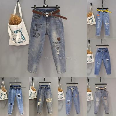 China High quality casual women's sky blue waisted jeans QUICK DRY high and snug from friend wholesale for sale