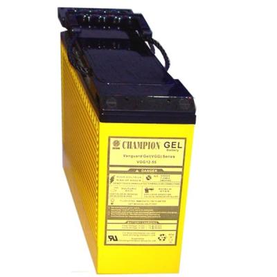 China Champion Gel battery 12V55AH Front Terminal Design 12V100AH 12V155AH Solar Gel battery for sale