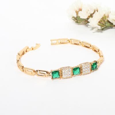 China Factory Direct Selling Luxury Brass Crystal Zircon Bracelet Women Trendy Fashion for sale