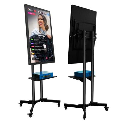 China Live Streaming Equipment Broadcast Intelligent Device Advertising 21.5 32 43 Inch Advertising Displays Broadcast Equipment Vertical Smart Streaming Rack Live Interactive Screen for sale