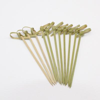 China Easily Cleaned Disposable Eco-Friendly Knotted Bamboo Cocktail Spits Appetizer Picks for sale