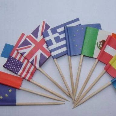 China Disposable High Quality Customized Printing Wooden Toothpick Flag For Food Decoration for sale