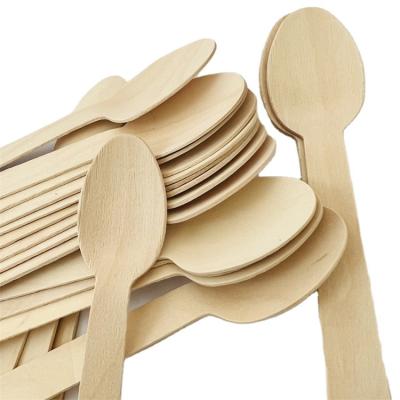 China Factory Price Eco-friendly Compostable Biodegradable Chinese Sale Modern Disposable Fork Knife Wooden Spoon Small for sale