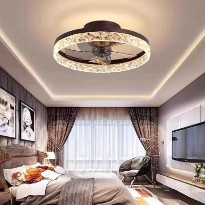 China Three-color dimming simple modern modern living room light simple modern fan light fan chandelier restaurant hall restaurant pendant lamp new light bedroom ceiling fan for sale