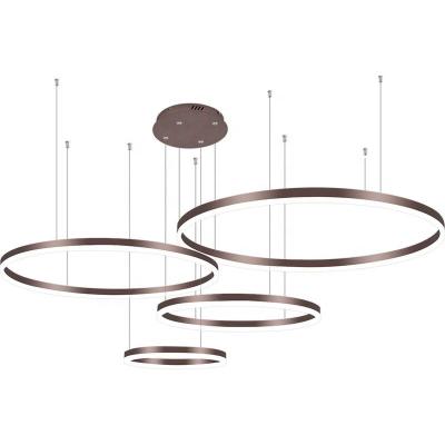 China Restaurant Large Multi-Circular Metal Fashion Simple Acrylic Ring LED Hanging Chandelier for sale