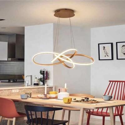 China Fashion Round Aluminum Circle Led Modern Stair Chandelier Long Lamp Pendent Ceiling Office for sale